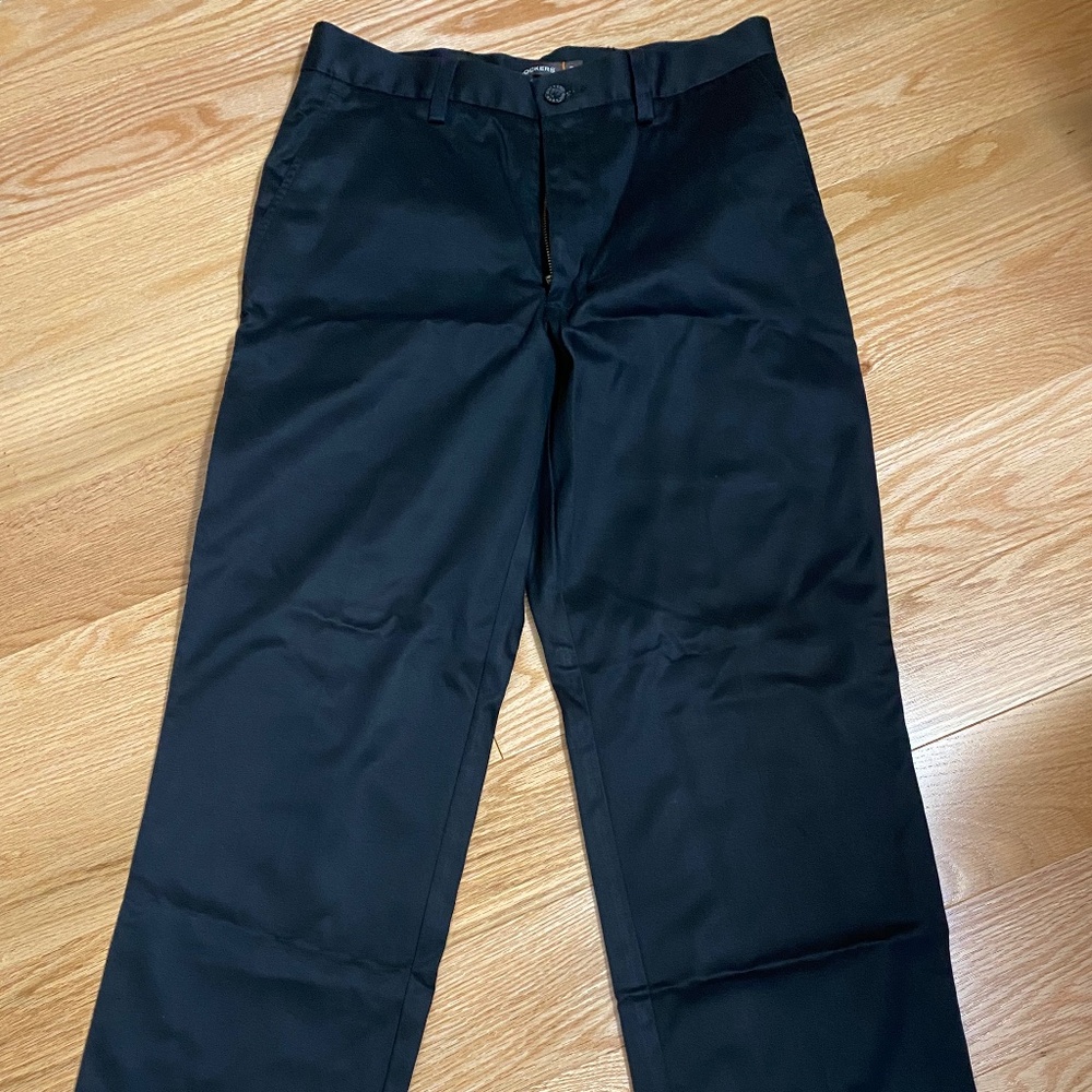 Docker D2, W30,L 30, Black Dress Pants